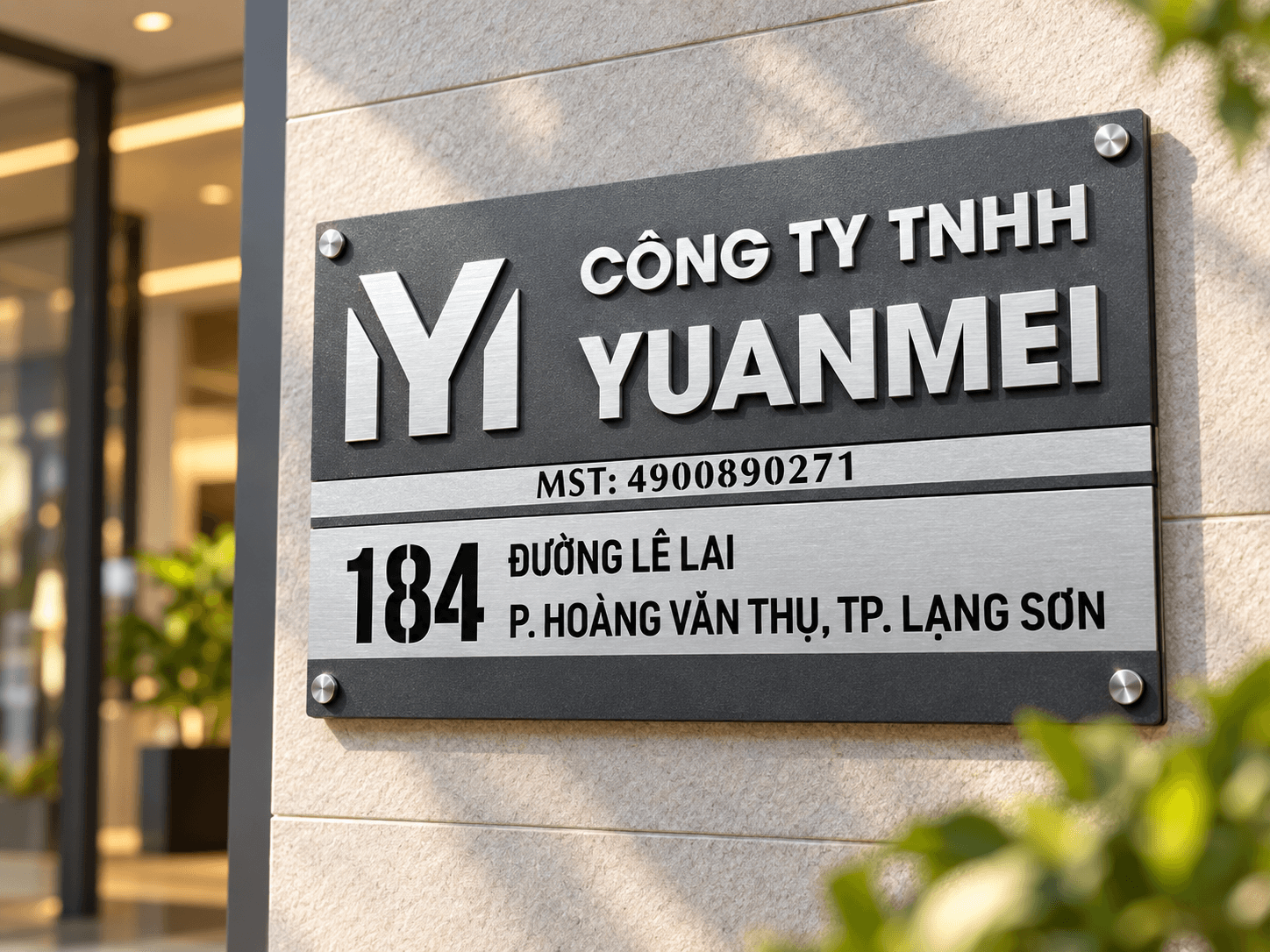 Biển tên công ty Alu